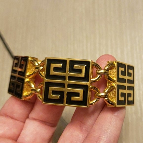 Givenchy Vintage 4G Logo Bracelet 1977 Gold-Plated Collector - Picture 6 of 16